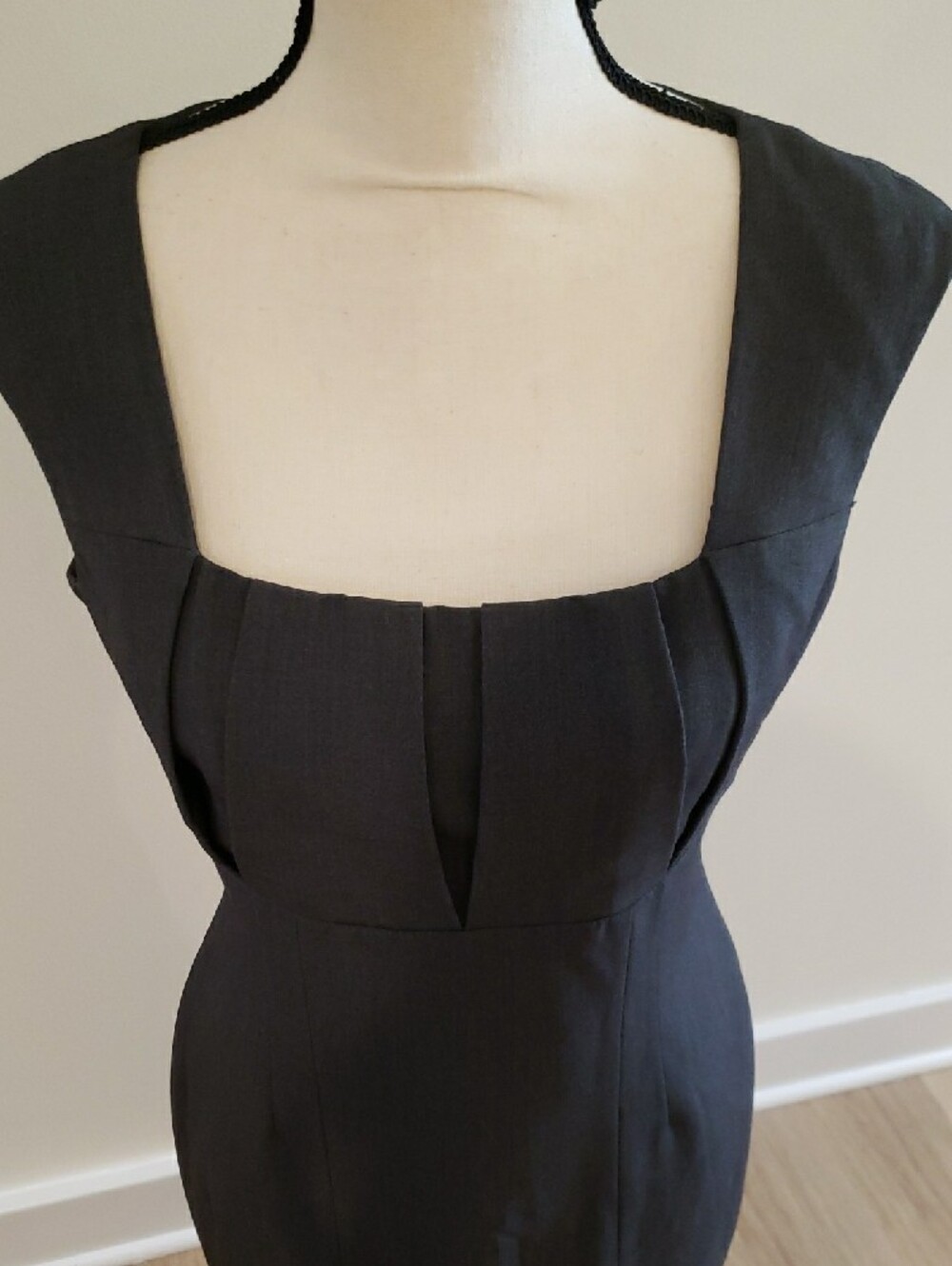 Calvin Klein Black Classic Sleeveless Sheath Dress Square Neck - Picture 2 of 6